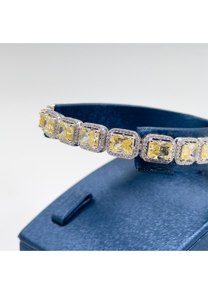 Baget Sitrin Taşlı Gümüş Bileklik
