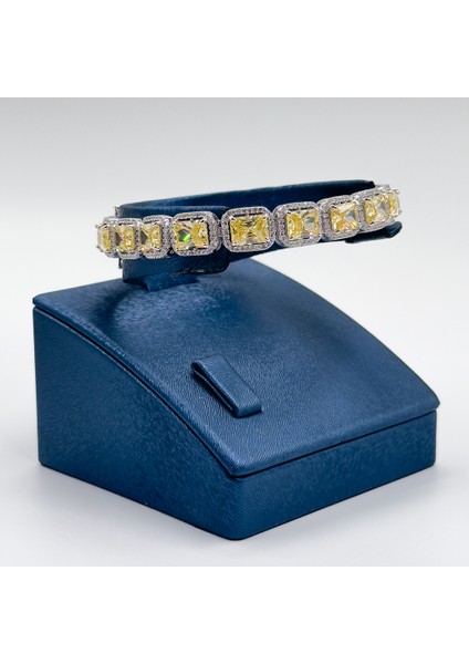 Baget Sitrin Taşlı Gümüş Bileklik