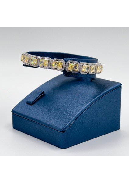 Baget Sitrin Taşlı Gümüş Bileklik