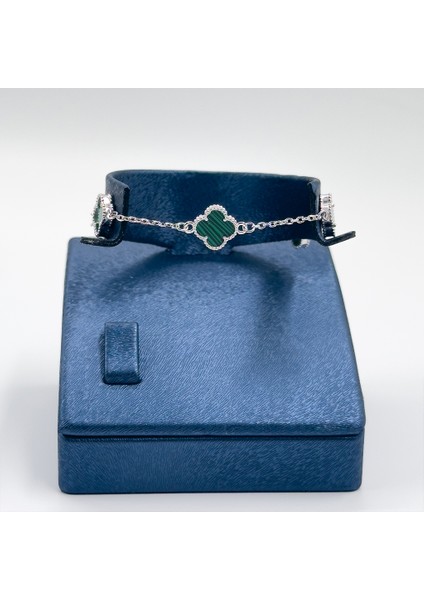 Malachite Taşlı Van Cleef Gümüş Bileklik modelleri