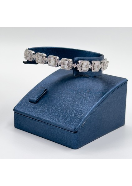 Pırlanta Montür Baget Gümüş Bileklik