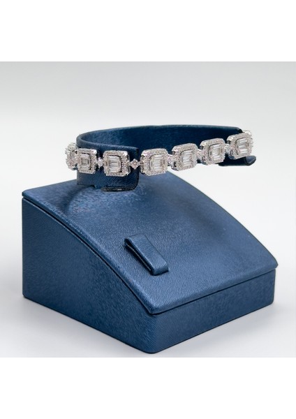 Pırlanta Montür Baget Gümüş Bileklik