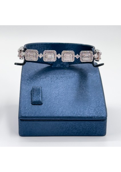 Pırlanta Montür Baget Gümüş Bileklik