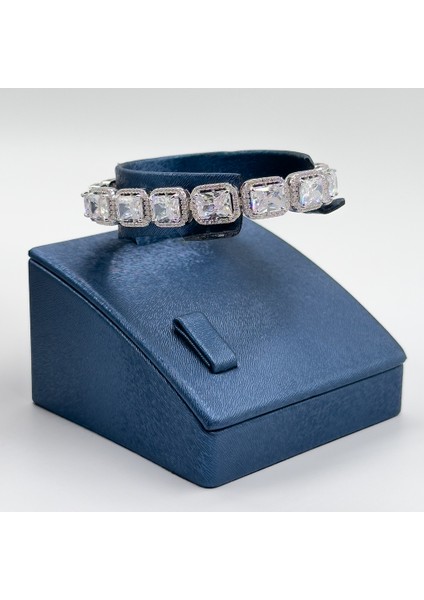 Büyük Baget Taşlı Su Yolu Gümüş Bileklik