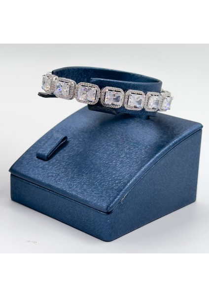 Büyük Baget Taşlı Su Yolu Gümüş Bileklik modelleri