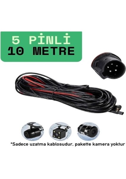 Sadece MB-500 Modeli Için Araç Kamera Kablosu 10M. 5 Pin 2,5 mm 4 Boğum Araç Kamera Kablosu 10M.