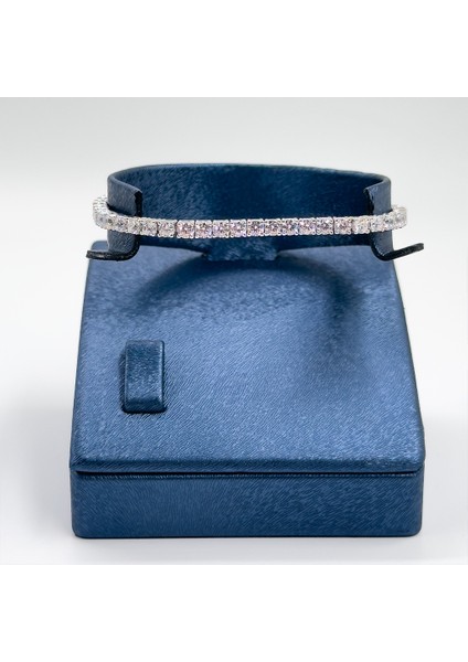 Pırlanta Montür Su Yolu Gümüş Bileklik - 3mm modelleri