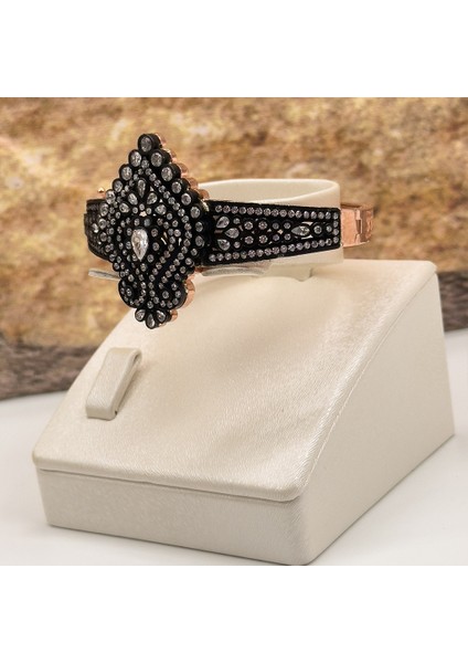 Rosegold Özel Üretim Elmas Modeli Gümüş Bileklik