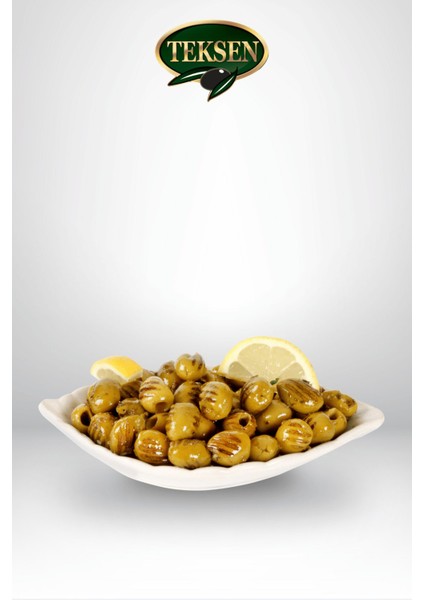 TEKSEN Izgara Yeşil Zeytin Cam Kavanoz-1000G