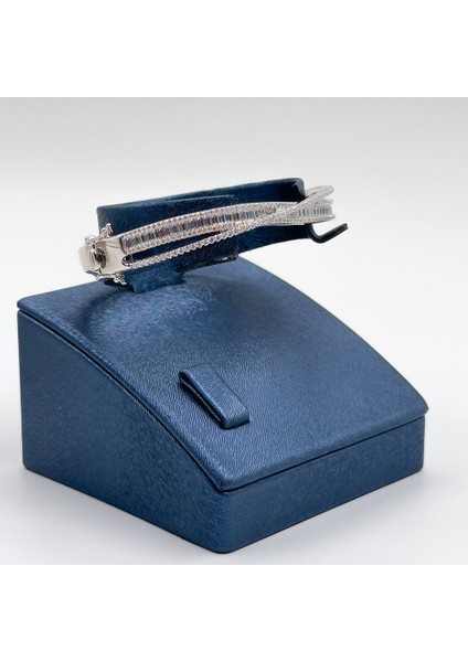 Pırlanta Montür Baget Taşlı Kelepçe Gümüş Bileklik