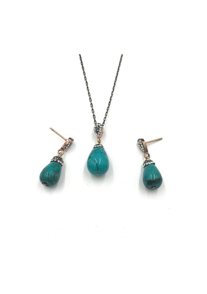 Mini Markazit Turkuaz Otantik Doğal Taş Set