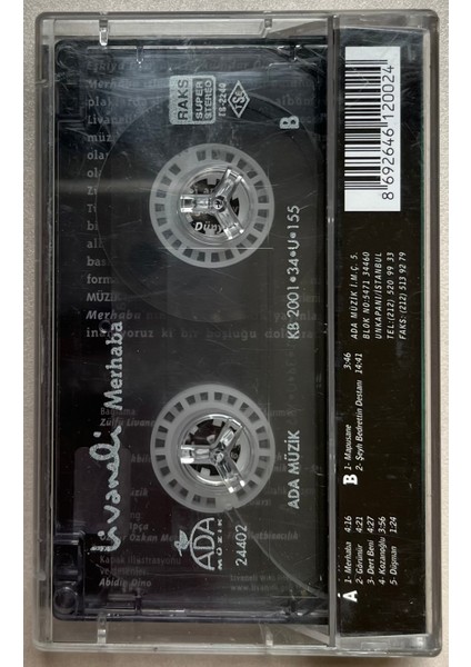 Zülfü Livaneli Merhaba Kaset (Orjnal Dönem Baskı Kaset)