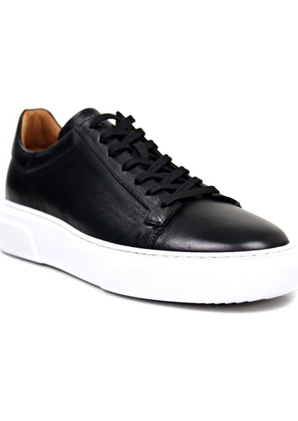 Çanta Siyah-Beyaz Hakiki Deri Sneaker Ayakkabı 632.2501