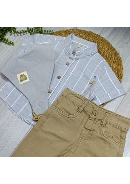 Emzik Tutuculu Önlük Gömlek Pantolon 3'lü Takım fırsatları