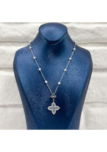 Inci Detaylı Özel Tasarım Gümüş Kolye