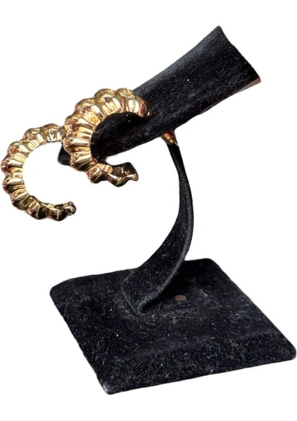 Gold Burgulu Halka Çelik Küpe