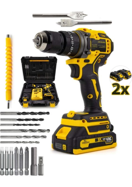 Setli Darbeli 10MM Yellow Kömürsüz Vidalama Matkap