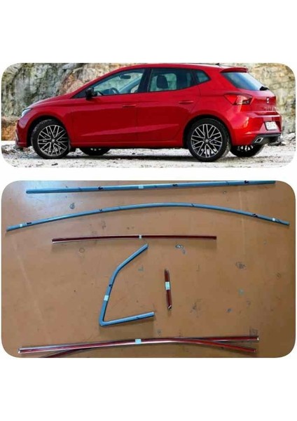 Seat Ibiza Uyumlu 14 Parça Krom Cam Çerçeve Çıtası 2017+ Sonrası modelleri