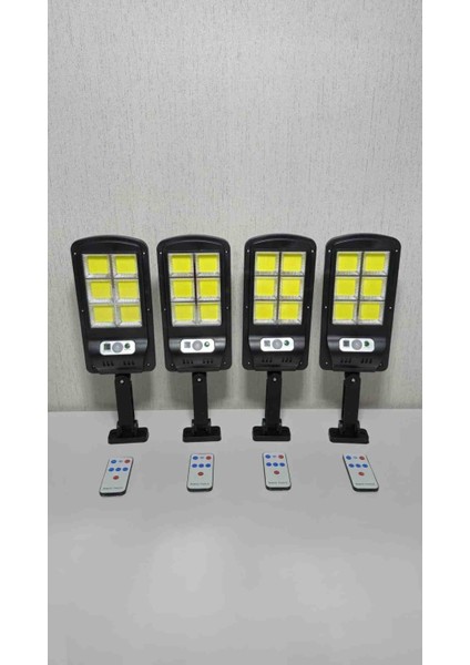 4 Adet Güneş Enerjili 3 Modlu Kumandalı Bahçe Ev Yol Mandıra Aydınlatma Projektörü