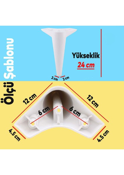 Mobilya Kanepe Sehpa Tv Ünitesi Koltuk Ayağı 24 cm Beyaz Baza Ayak 4 Adet fiyatları