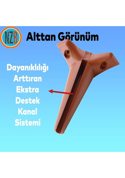 Mobilya Kanepe Yatak Puf Sehpa Tv Ünitesi Çekyat Koltuk Ayağı 24 cm Kahverengi Baza Ayak 4 Adet