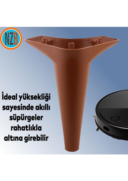 Mobilya Kanepe Yatak Puf Sehpa Tv Ünitesi Çekyat Koltuk Ayağı 24 cm Kahverengi Baza Ayak 4 Adet