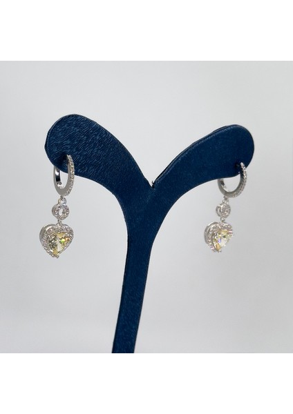 Sitrin Taşlı Gümüş Küpe