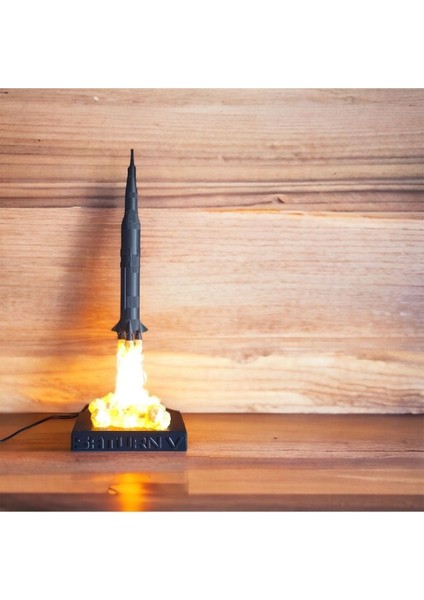 Saturn 5 Roketi Tasarımlı Gece Lambası Abajur 60 cm fiyatları