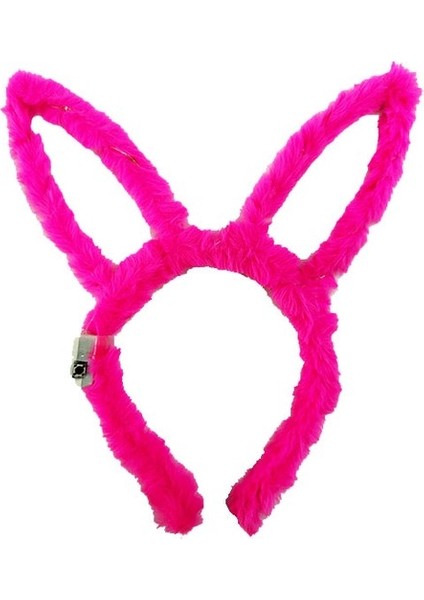 Fuşya Tavşan Peluş Işıklı Taç 13 x 10 cm