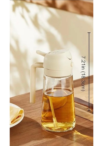 Çift Fonksiyonlu Cam Yağdanlık Zeytinyağı Sıvıyağ Şişesi Airfryer Sprey Yağlık Renk Asorti Renk - 512 modelleri