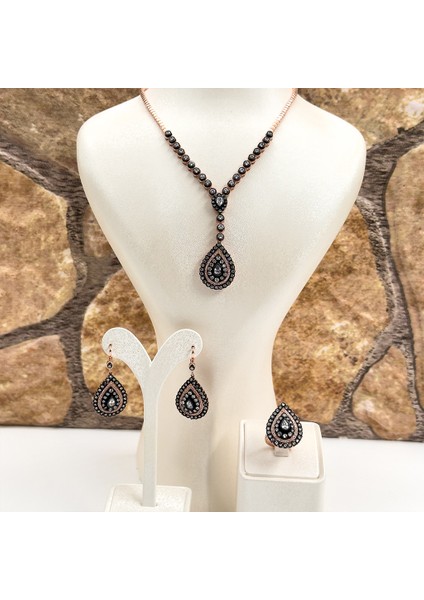 Elmas Montür Rosegold Özel Üretim Gümüş Set Takım - LVRSET12 modelleri