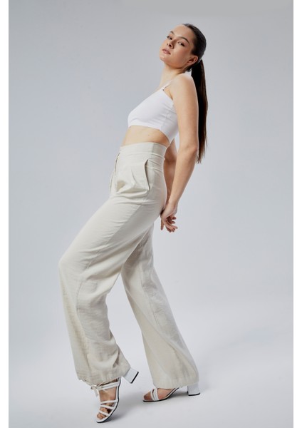 Taş Rengi Salaş Kesim Modal Dokuma Pantolon fiyatları