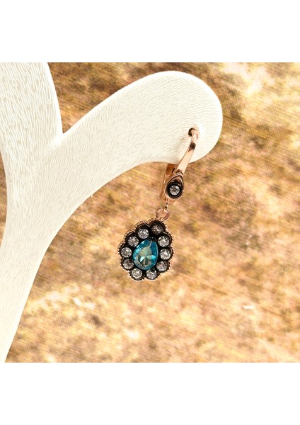 Elmas Montür Rosegold Aquamarin Gümüş Set Takım fırsatları