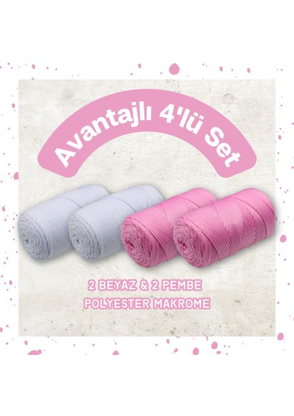 Polyester Makrome ip 3mm Polyester Makrome ip 250GR 135MT Makrome Çanta ipi Supla ipi