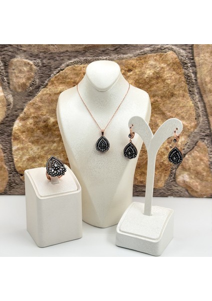 Elmas Montür Rosegold Özel Üretim Gümüş Set Takım - LVRSET07