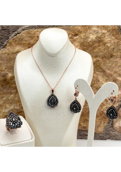 Elmas Montür Rosegold Özel Üretim Gümüş Set Takım - LVRSET07 indirimleri