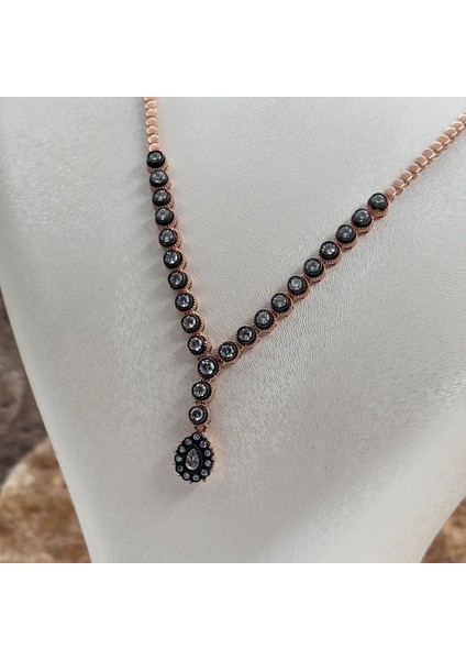 Elmas Montür Rosegold Su Yolu Damla Gümüş Set Takım fırsatları