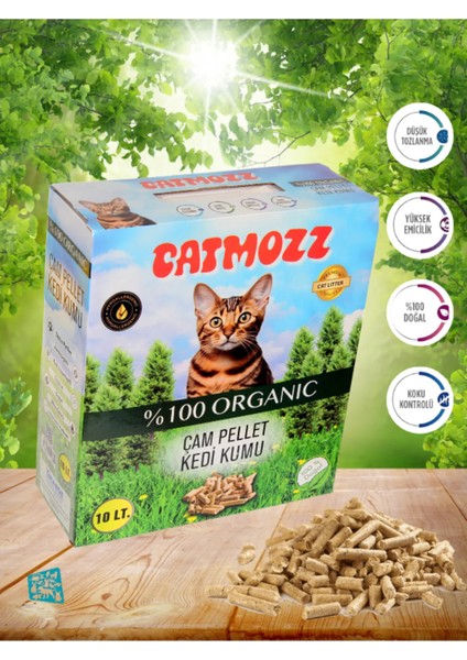 Doğal Organik Çam Peleti Kedi Kumu 10 Lt x 2 Adet