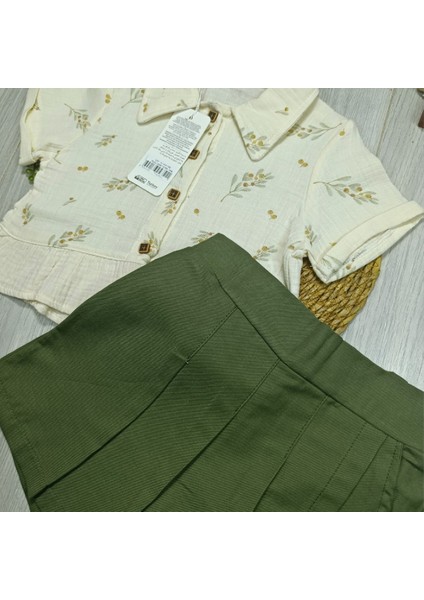 Kız Çocuk Şort Etek- Müslin Gömlek Ikili Takım fırsatları