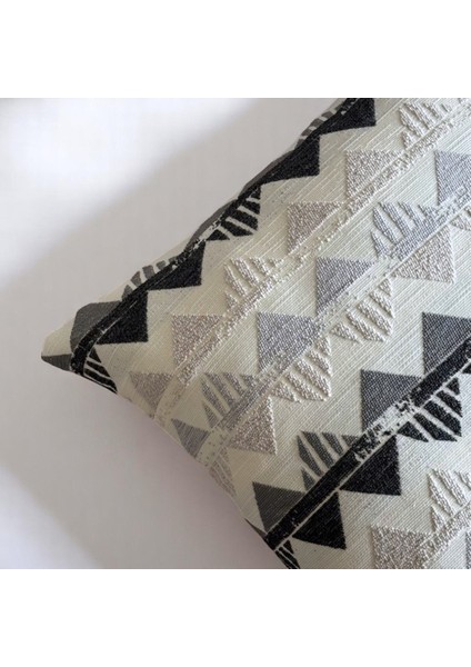 Oslo Geometrik Desenli Natural Kare Dekoratif Kırlent Kılıfı - Çok Renkli 45 x 45 fiyatları