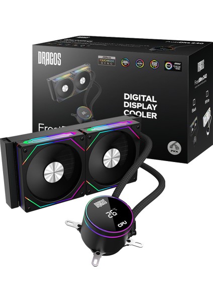 Frostbite 240 Intel-Amd 240MM Isı Göstergeli Argb Siyah Sıvı Soğutucu