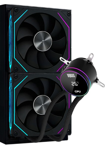 Frostbite 240 Intel-Amd 240MM Isı Göstergeli Argb Siyah Sıvı Soğutucu