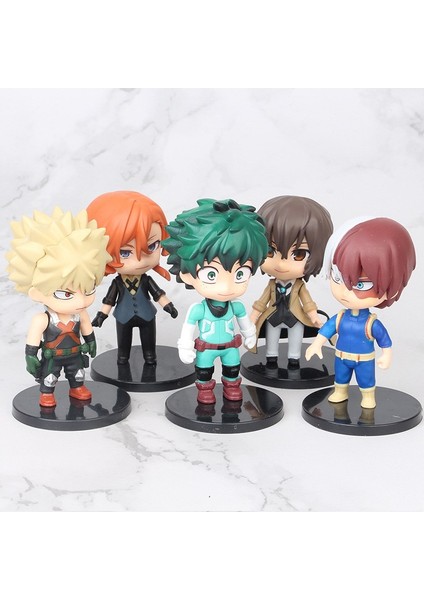 5 Li Set Takım My Hero Academi Pvc Figürler Oyuncaklar Anime