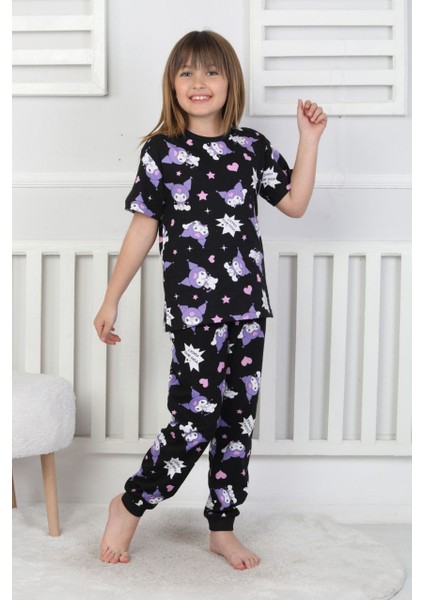 Kız Çocuk Yazlık Pijama Takımı 3-13 Yaş - %100 Pamuk Süprem Penye, Terletmeyen, Yumuşak Kumaş