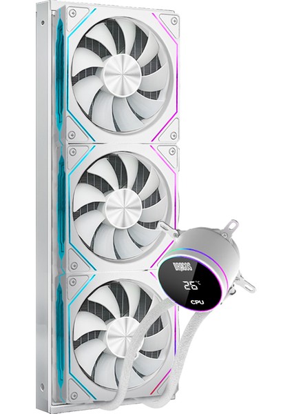Frostbite 360 Intel-Amd 360MM Isı Göstergeli Argb Beyaz Sıvı Soğutucu