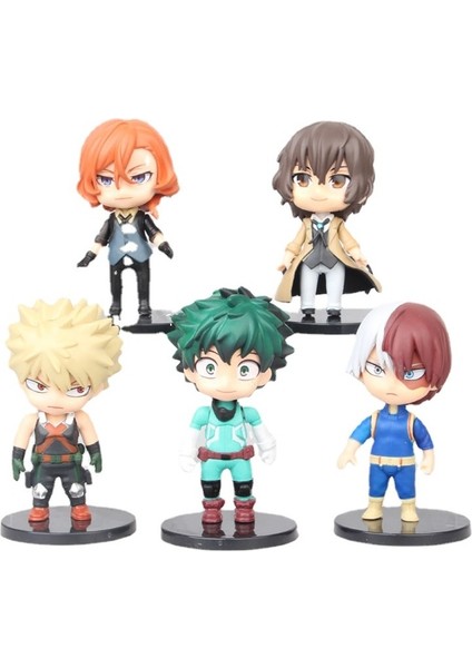 5 Li Set Takım My Hero Academi Pvc Figürler Oyuncaklar Anime