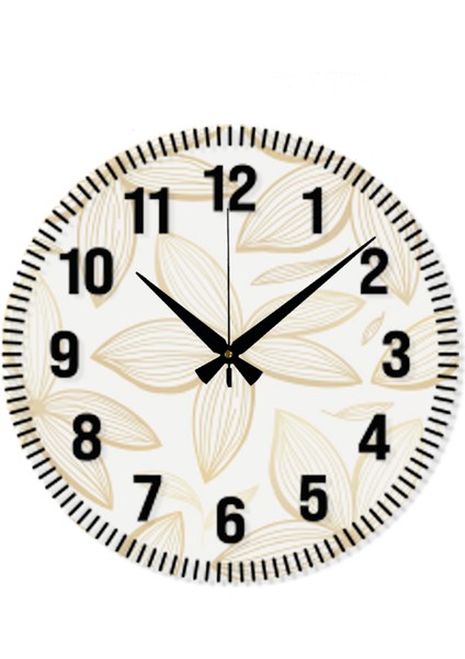 Çiçek Desenli Dekoratif Türkçe Rakamlı Uv Baskılı Duvar Saati (Sessiz) Akar Mekanizma Metal Akrep fiyatları
