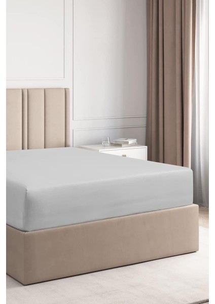 Lastikli Pamuk Penye Çarşaf Gri 160x200 fiyatları