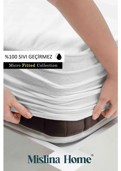 Micro Classic Sıvı Su Geçirmez Fitted Full Kenar Tek Çift Kişilik Bebek Çocuk Yatak Koruyucu Alezi 90x200 cm