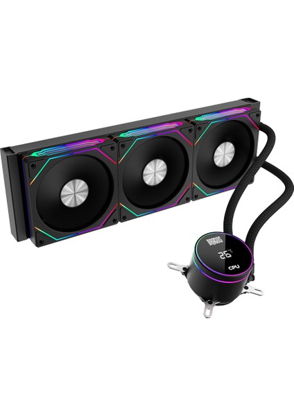 Frostbite 360 Intel-Amd 360MM Isı Göstergeli Argb Siyah Sıvı Soğutucu